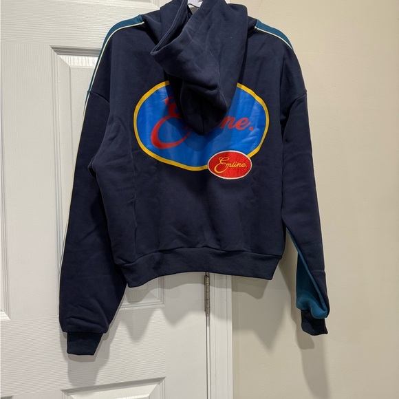 EMLINE Blue and Red Hoodie with red logo - Picture 4 of 6